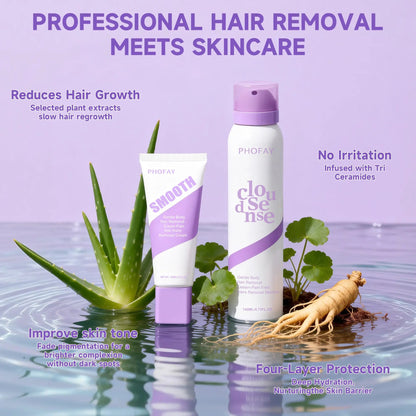 Fast-acting gentle hair removal cream