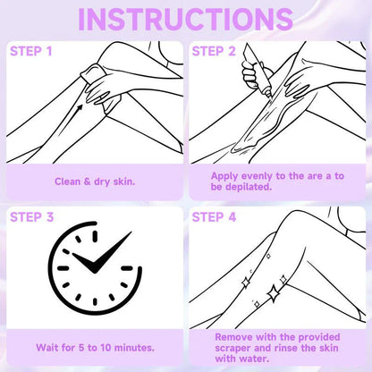 Fast-acting gentle hair removal cream