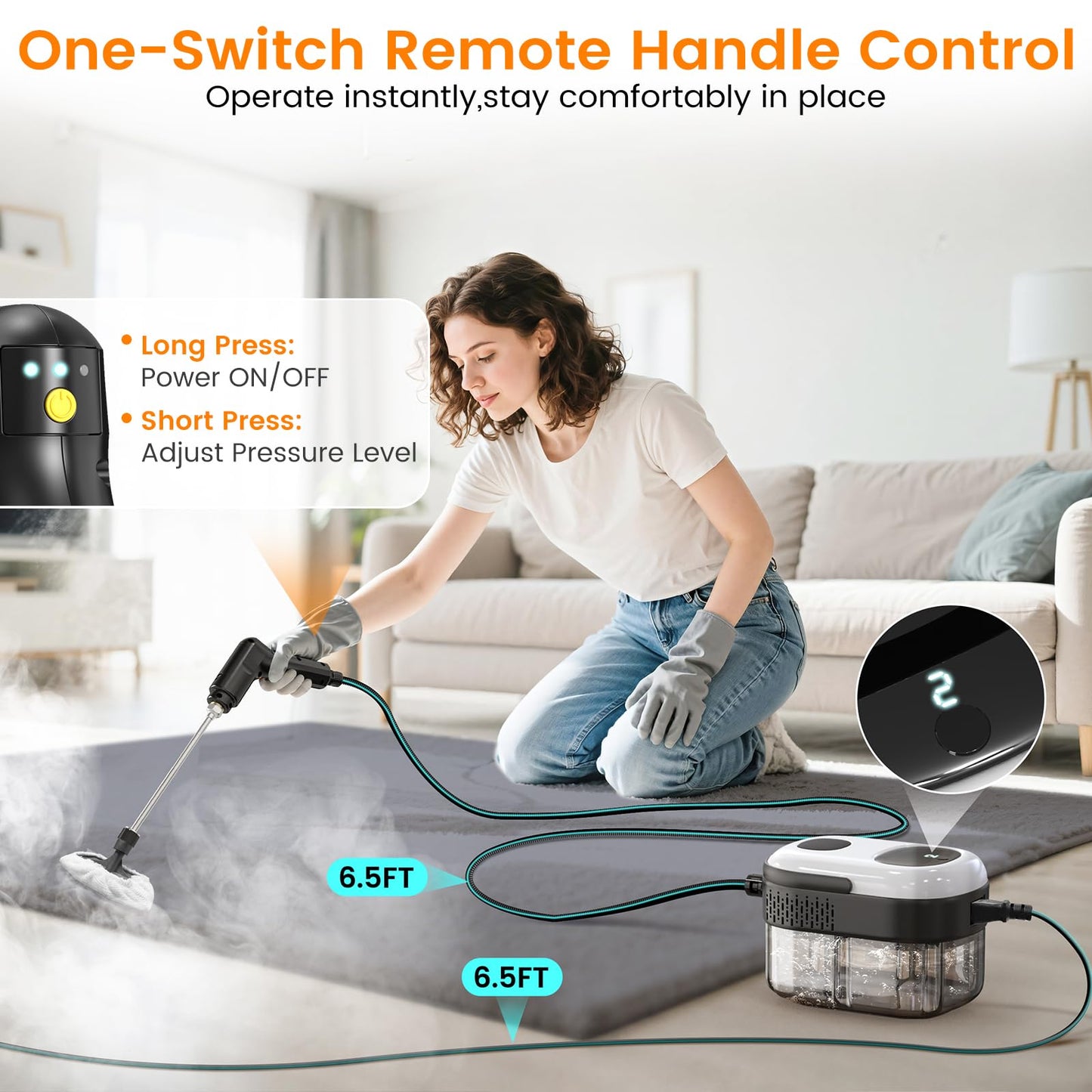💥LAST DAY SALE 49% OFF✨Pressurized Steam Cleaner, 3-Level Adjustable Handheld Steamer Cleaning
