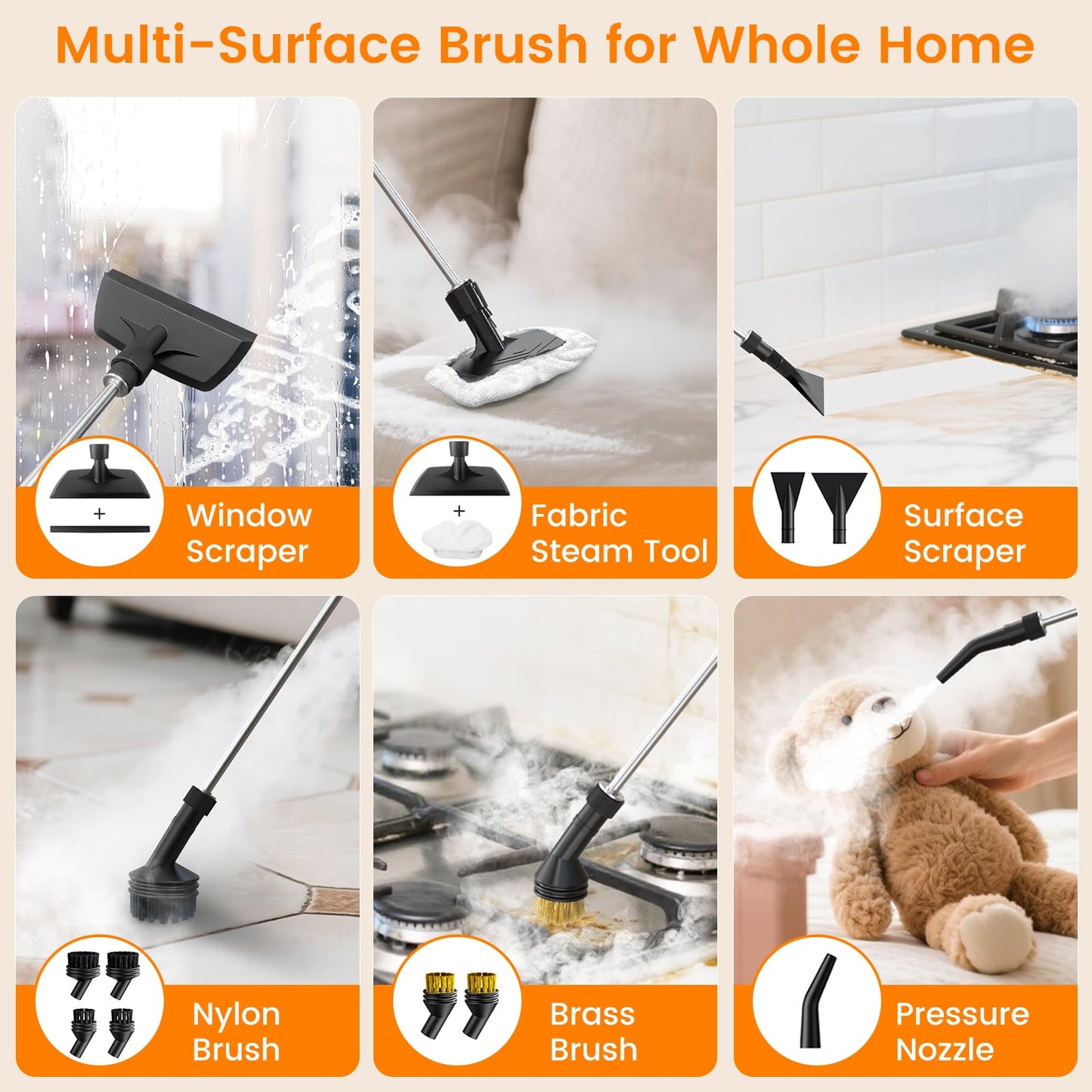 💥LAST DAY SALE 49% OFF✨Pressurized Steam Cleaner, 3-Level Adjustable Handheld Steamer Cleaning